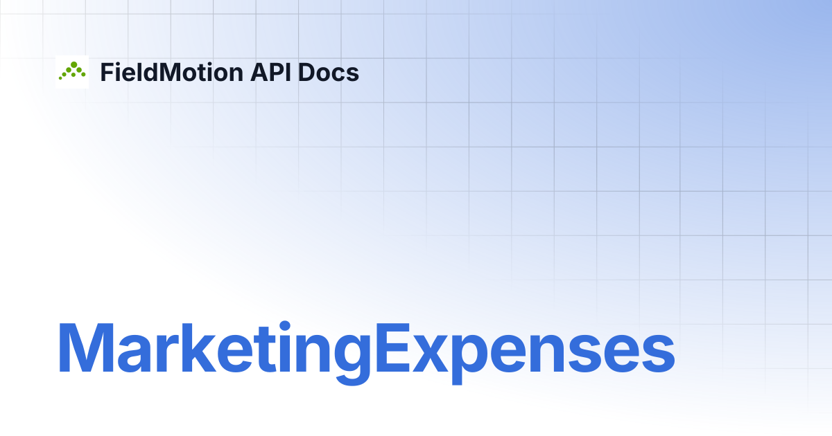 MarketingExpenses | FieldMotion API Docs